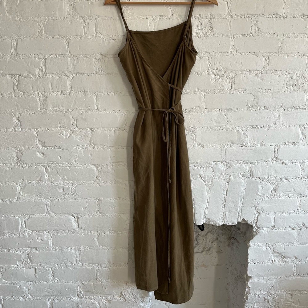 Ozma of California raw silk wrap dress